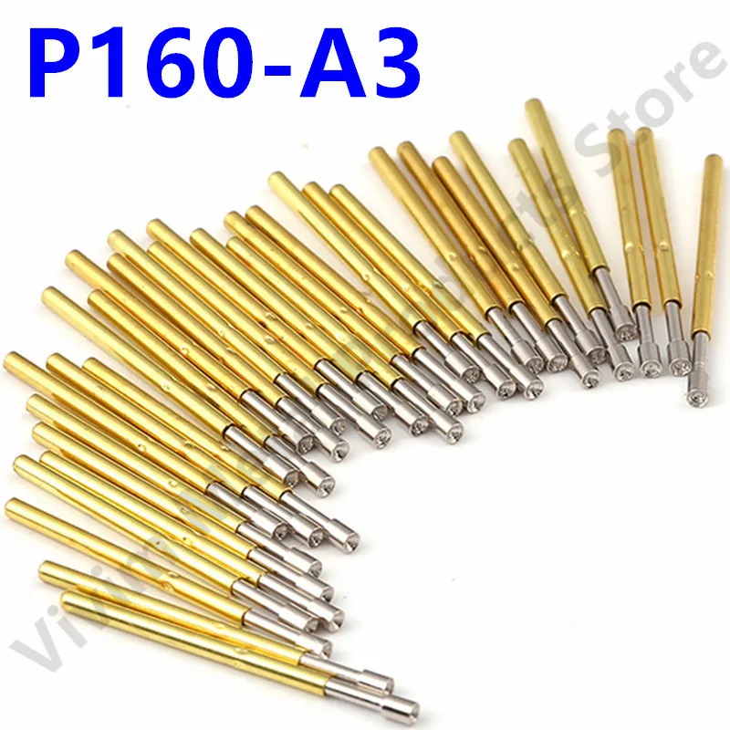 

100PCS P160-A3 Spring Test Probe P160-A Metal Brass Test Pin Test Probe Sleeve Length 24.5mm Pogo Pin
