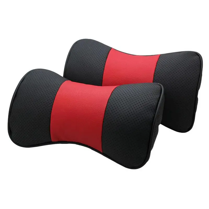 

Автомобильная подушка для шеи, поддерживающая Кожаная подушка на подголовник для автомобильного сиденья, 2 шт., мягкая и поддерживающая поддержка шеи и головы для автомобильных сидений, внедорожников
