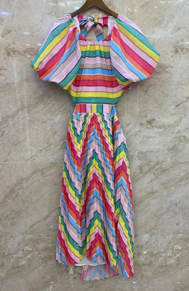 Hollow Out Sexy Dress 2023 Summer Party Club Ladies Colorful Prints Back Bow Deco Short Sleeve Mid-Calf Casual Beach Dress 
Hollow Out Sexy Dress 2023 Summer Party Club Ladies Colorful Prints Back Bow Deco Short Sleeve Mid-Calf Casual Beach Dress