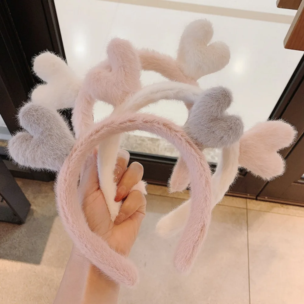 

Headwear Cartoon Deer Antler Plush Hair Hoop Deer Antlers Plush Hair Clip Press Bangs Hair Accessories Party Hair Accessories