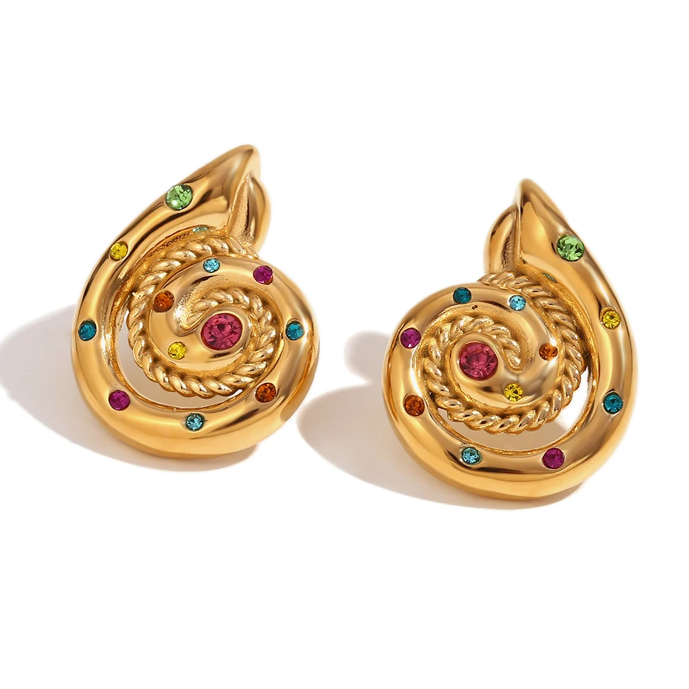 MamacitaSlay Creative Design Snail Whirlpool Rhinestone Earrings 2024 Trend Waterproof 316L Stainless Steel Women's Jewelry
MamacitaSlay Creative Design Snail Whirlpool Rhinestone Earrings 2024 Trend Waterproof 316L Stainless Steel Women's Jewelry