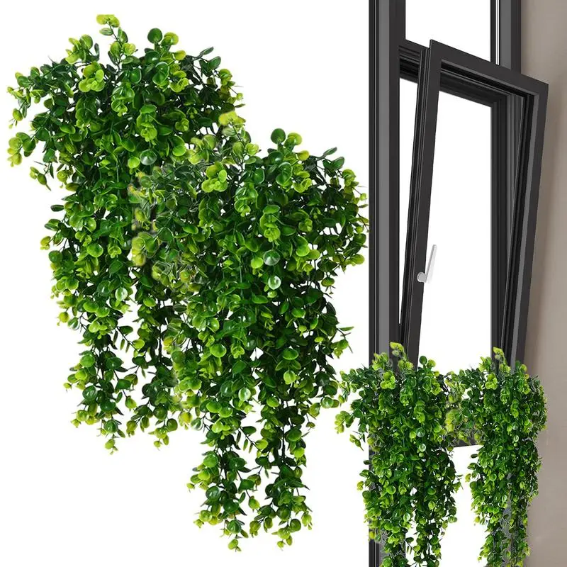

Hang Artificial Plants Indoor 2PCS 80cm Faux Hang Greenery Faux Greenery Artificial Plant for Wall Home Room Indoor Outdoor