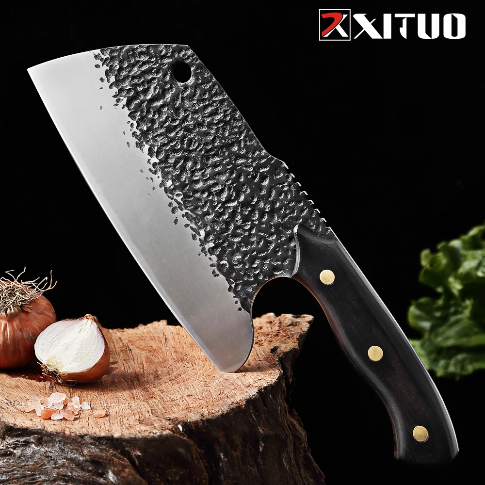 Кованый нож ручной работы XITUO, острый кухонный нож шеф-повара, кухонные ножи мясника, овощной нож для нарезки мяса
Кованый нож ручной работы XITUO, острый кухонный нож шеф-повара, кухонные ножи мясника, овощной нож для нарезки мяса