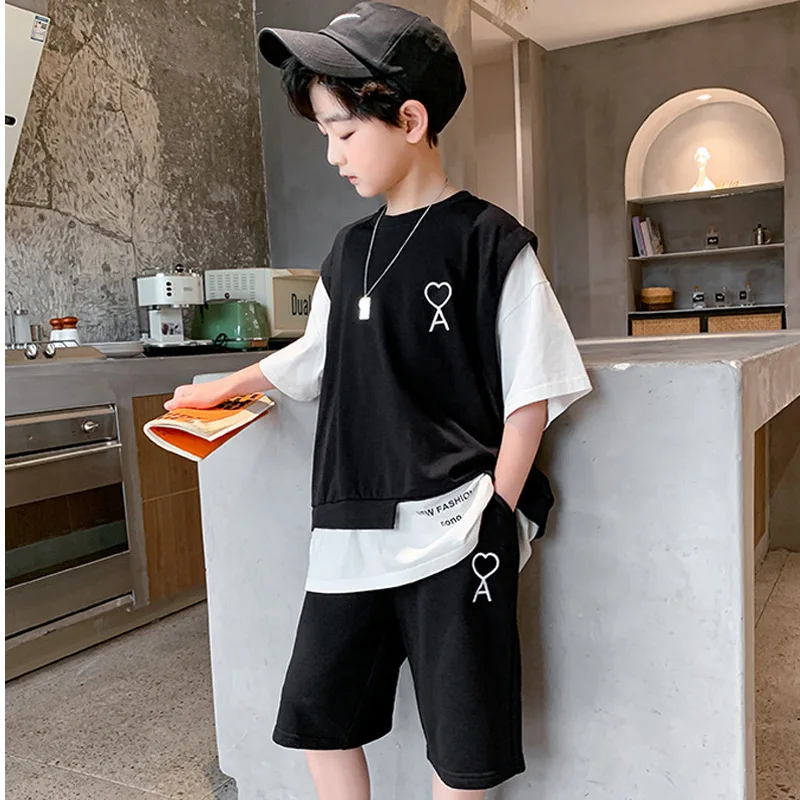 Children's Clothes Boys Summer Clothing Set Casual O-Neck Patchwork Short Sleeve Two Pieces Sport Suits 2023 New 110-160
Children's Clothes Boys Summer Clothing Set Casual O-Neck Patchwork Short Sleeve Two Pieces Sport Suits 2023 New 110-160