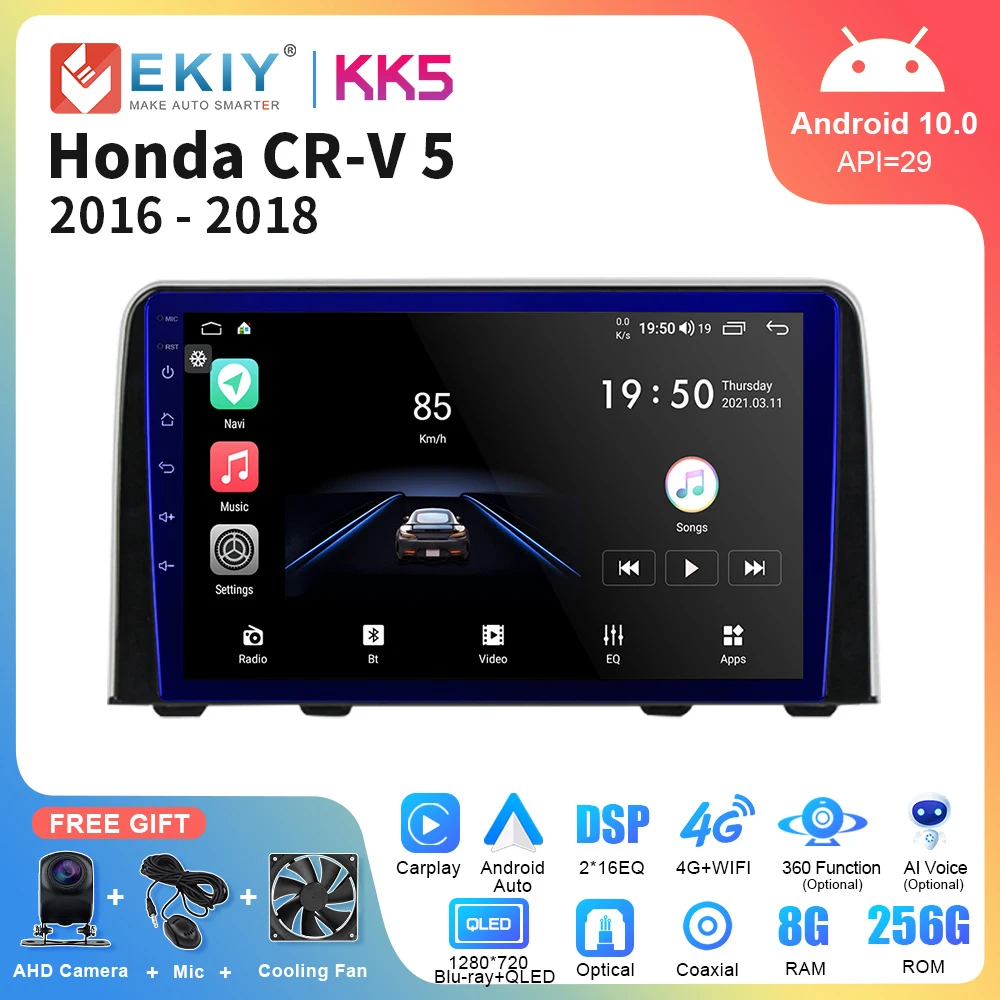 

EKIY KK5 Android Car Stereo For Honda CRV CR-V 2017 - 2021 Multimedia Player Autoradio Carplay 2Din DSP Navigation GPS Head Unit