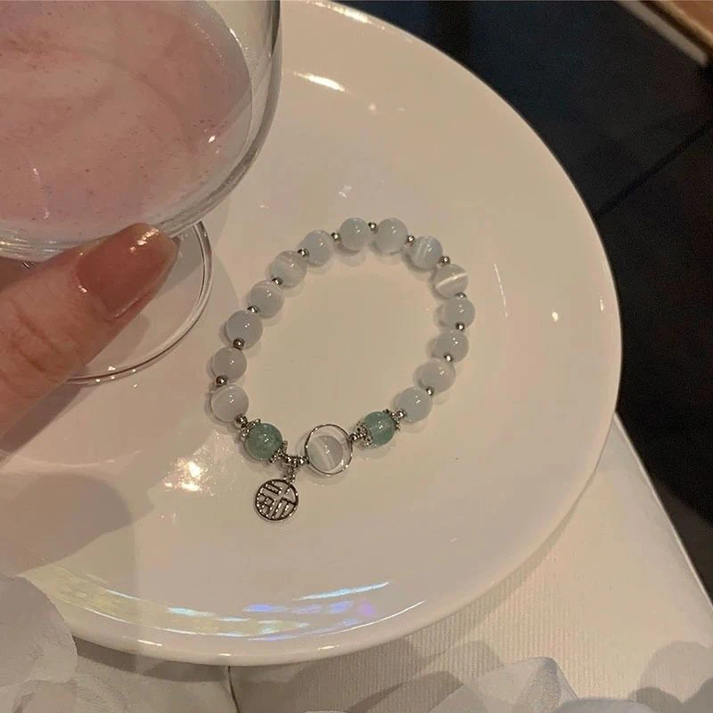 Ins Style Imitation Opal Bracelet Vintage Gray Moonston Bracelet Chinese Characters Handmade Bracelet Amulets Jewelry Accessorie
Ins Style Imitation Opal Bracelet Vintage Gray Moonston Bracelet Chinese Characters Handmade Bracelet Amulets Jewelry Accessorie