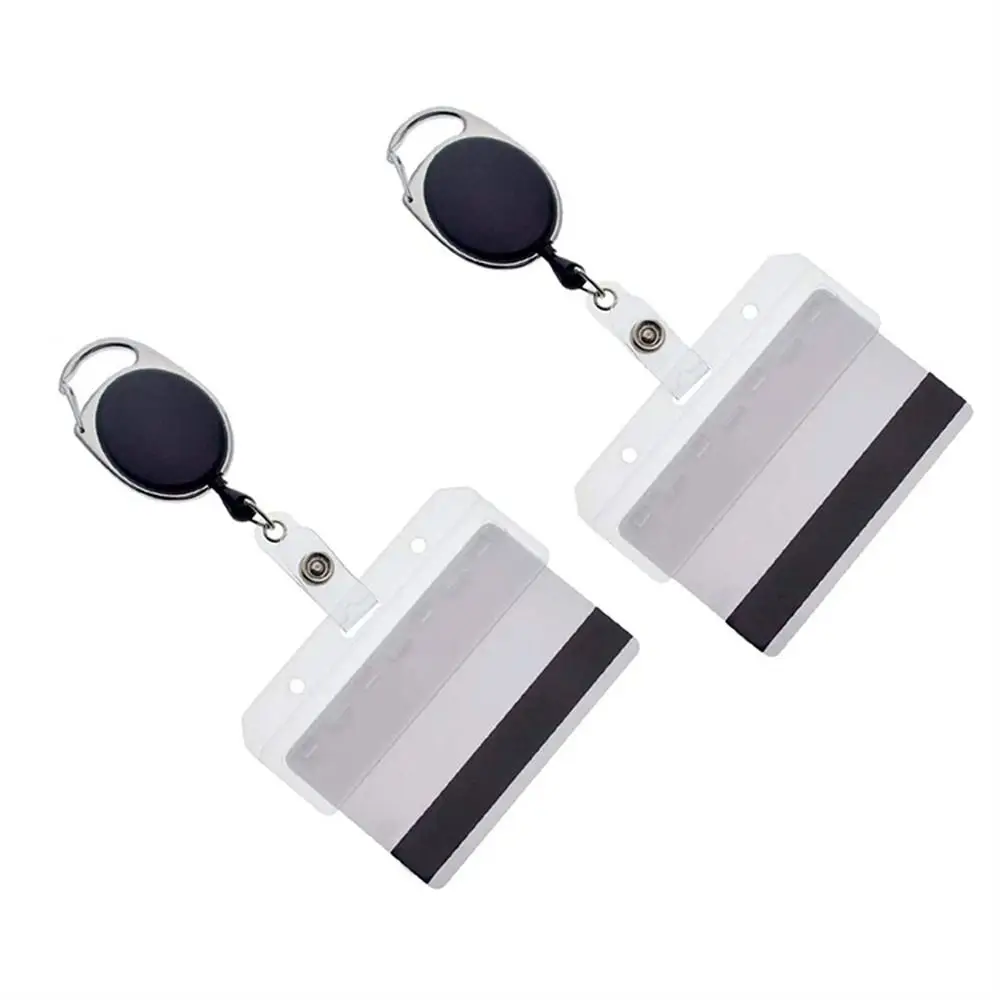 

Horizontal Half Card Holder Transparent Credit Card Retractable Badge Reel Bank Cards Easy Pull Buckle Name Card Cover