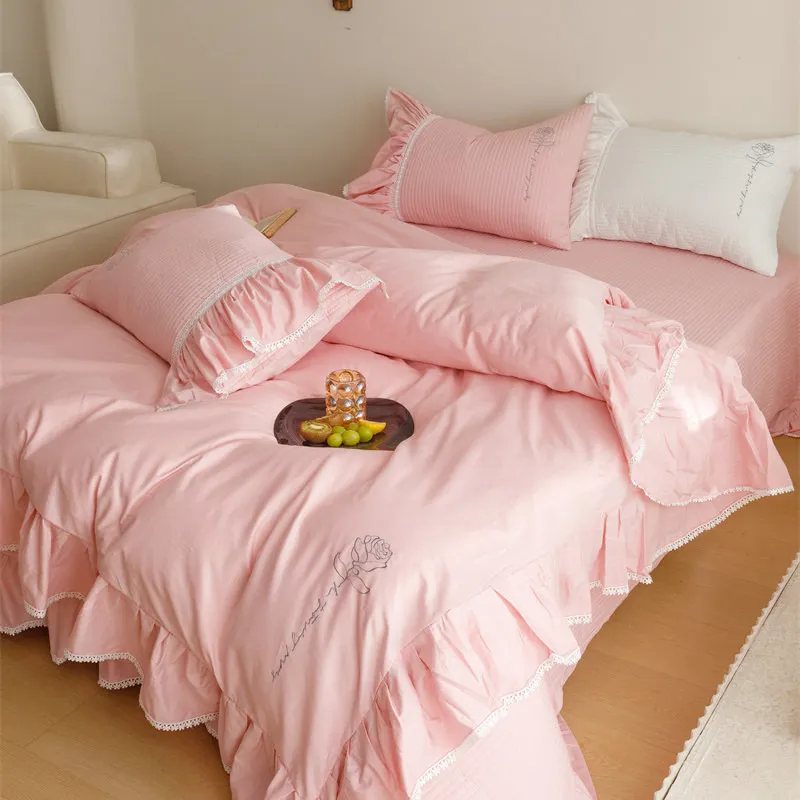 Premium Bedding Set Cotton 220x240 Duvet Cover Embroidery Rose French King Size Queen Bedspread Solid Color with 2 Pillowcases
Premium Bedding Set Cotton 220x240 Duvet Cover Embroidery Rose French King Size Queen Bedspread Solid Color with 2 Pillowcases