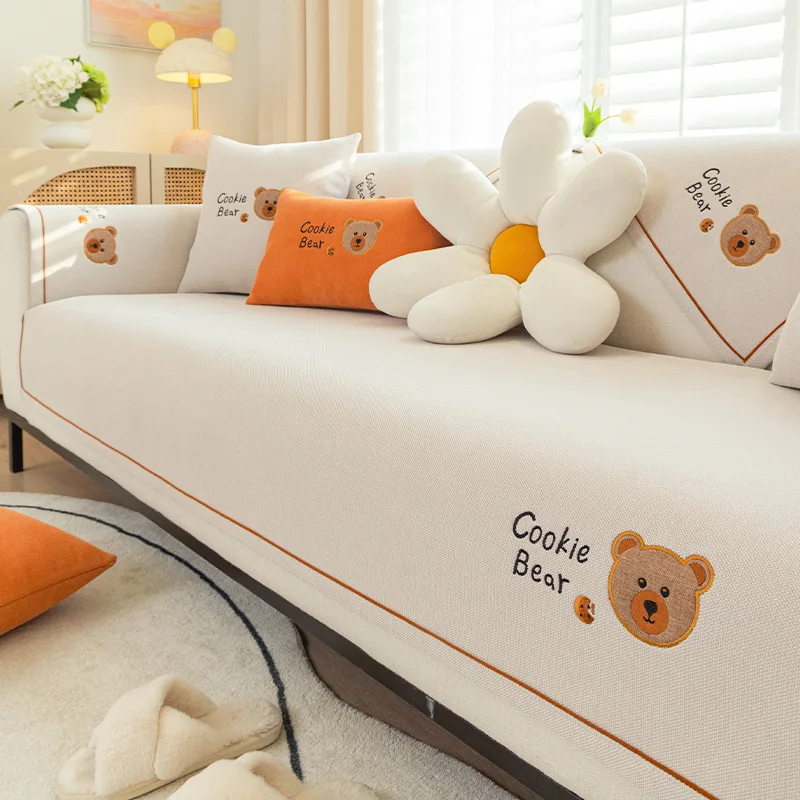Cookie Bear Sofa Cover Chenille Solid Color Anti-slip Combination Sofa Cushion for Living Room Furniture Dust Protection Towel
Cookie Bear Sofa Cover Chenille Solid Color Anti-slip Combination Sofa Cushion for Living Room Furniture Dust Protection Towel