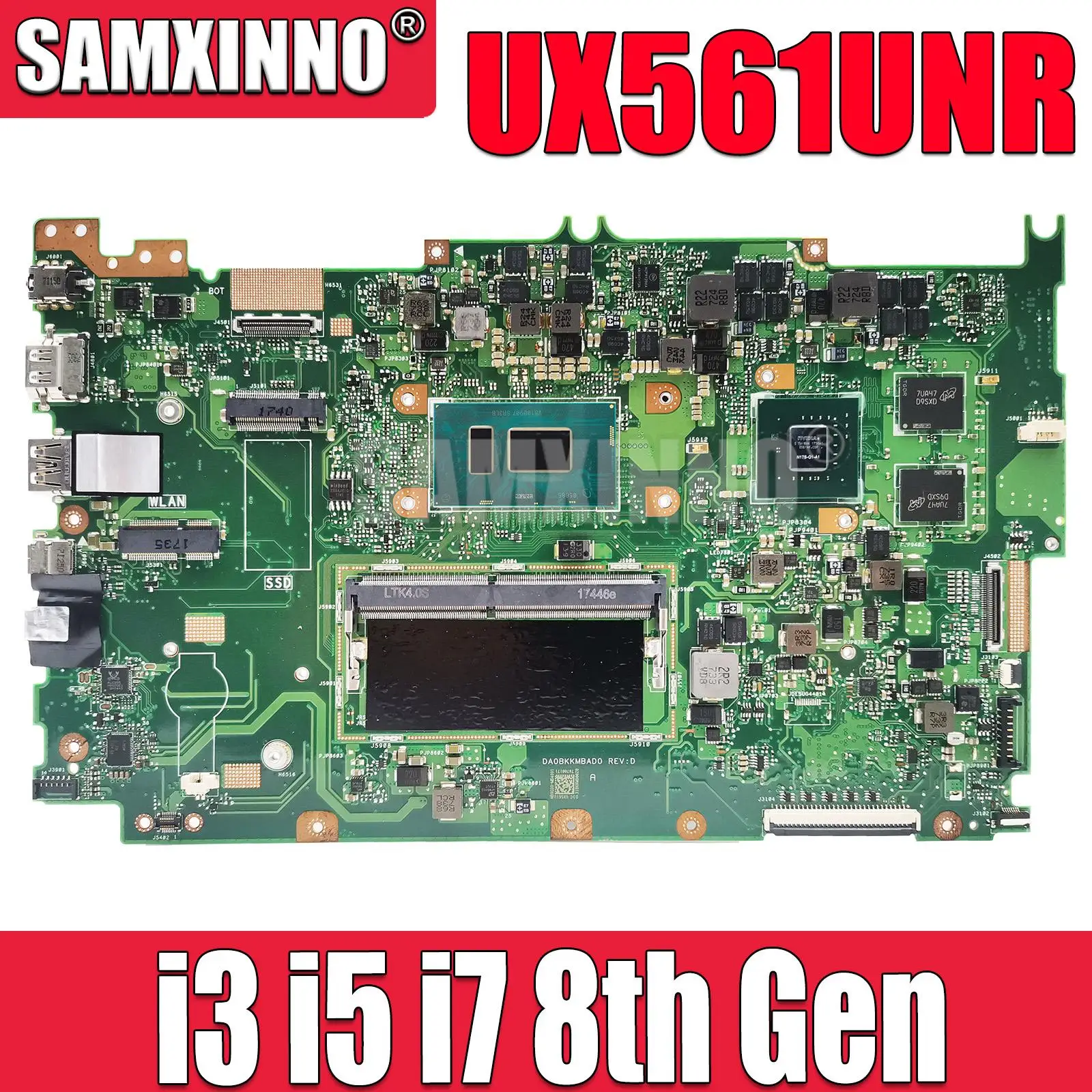 

UX561UAR Mainboard For ZenBook Flip UX561UNR UX561UA UX561UN Q525UAR UX561 Laotop Motherboard I7-8550U I5-8250U I3-8130U 8G RAM