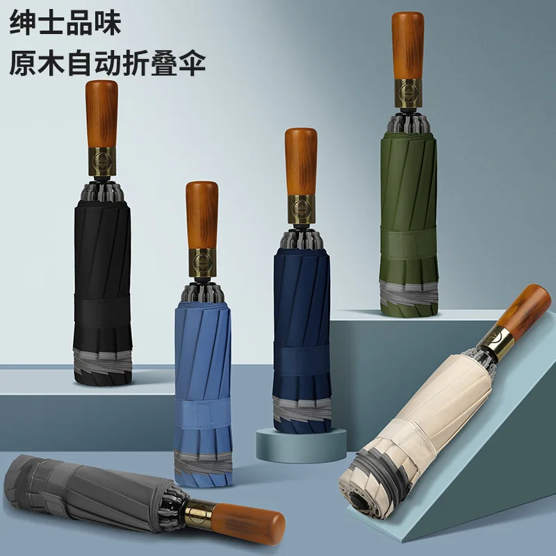 Large Retro Reverse Fully Automatic Umbrella Wooden Handle 10 Bone Reinforced Men Business Umbrella Sunny and Rainy Umbrella
Large Retro Reverse Fully Automatic Umbrella Wooden Handle 10 Bone Reinforced Men Business Umbrella Sunny and Rainy Umbrella