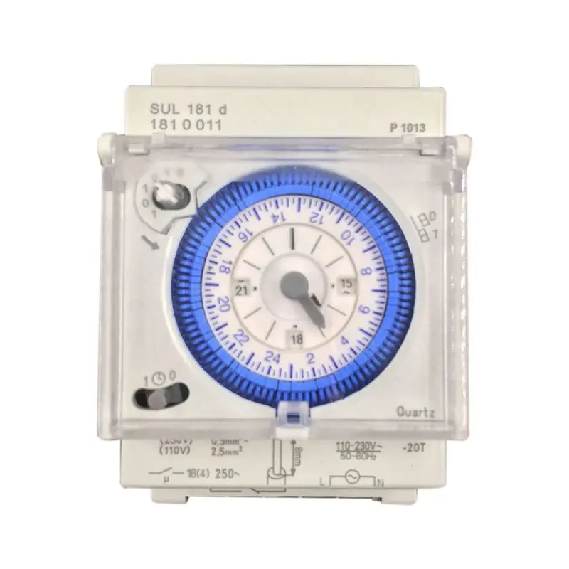 

Analog Mechanical Timer Switch 110V-220V 24 Hours Daily Programmable 15Min Setting Time Switch Relay SUL181D Hot