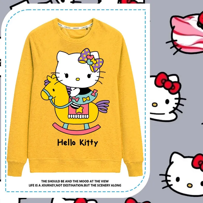 

Hellokitty Hello Kitty Long Sleeve T-shirt Girls Big Kids Autumn Cartoon Print Small Co-branded Clothes For Girls