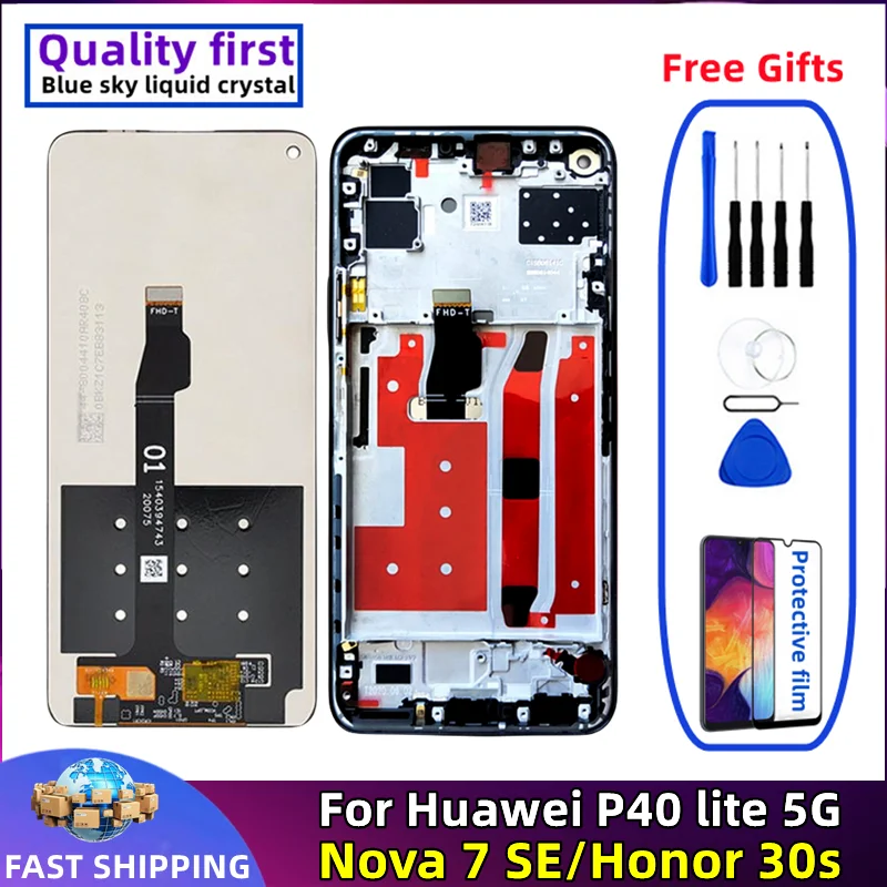 ЖК-дисплей с рамкой для Huawei P40 lite 5G Nova 7 SE Honor 30s, оригинальный сенсорный экран с дигитайзером в сборе, замена
ЖК-дисплей с рамкой для Huawei P40 lite 5G Nova 7 SE Honor 30s, оригинальный сенсорный экран с дигитайзером в сборе, замена