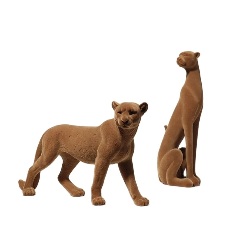 Modern Abstract Panther Sculpture Flocked Resin Cheetah Statue Living Room Wild Animal Ornament Craft House Model Decor Present
Modern Abstract Panther Sculpture Flocked Resin Cheetah Statue Living Room Wild Animal Ornament Craft House Model Decor Present