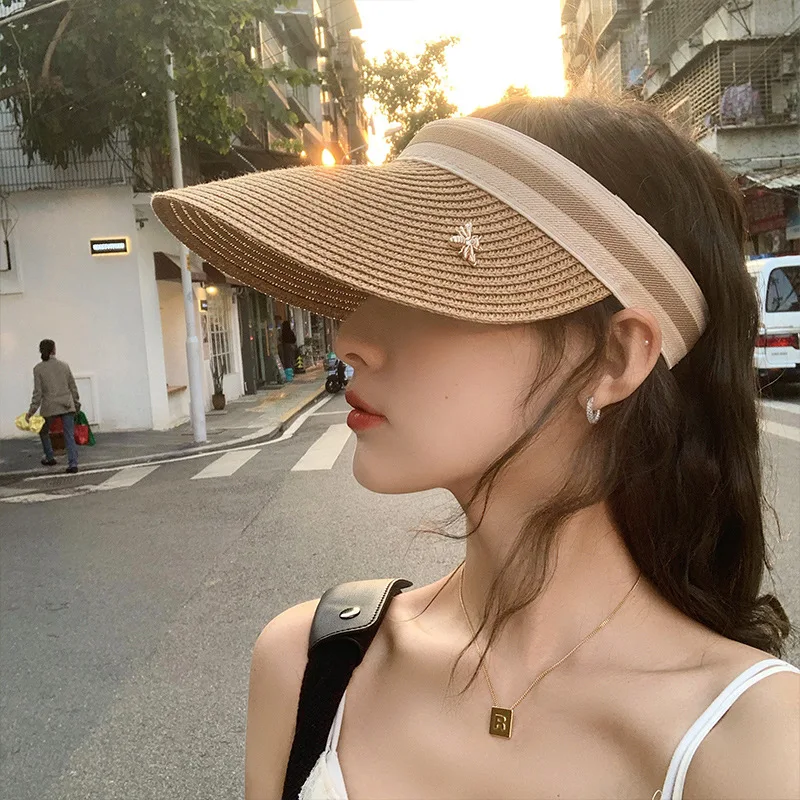 Straw Hat Women's Summer Fisherman Hat Curved Brim No Top Adjustable Headband Sunshade Sunblock Beach Hat Multi-Color Selection
Straw Hat Women's Summer Fisherman Hat Curved Brim No Top Adjustable Headband Sunshade Sunblock Beach Hat Multi-Color Selection