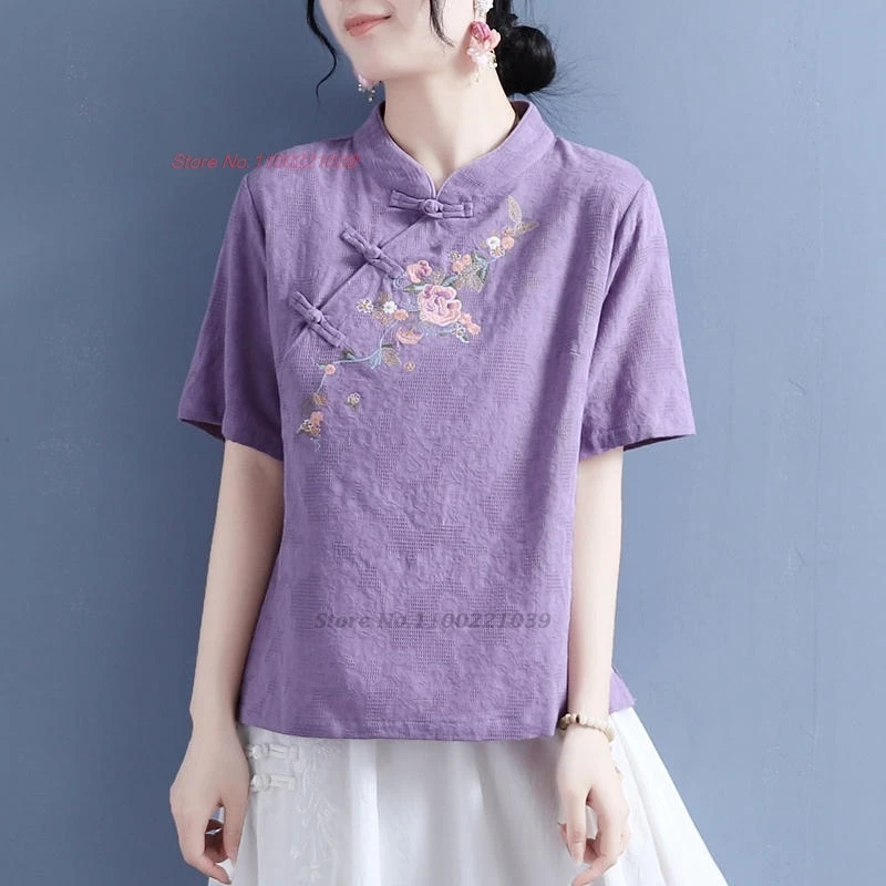 2024 traditional chinese vintage stand collar blouse national flower embroidery cotton linen blouse jacquard hanfu tops blouse
2024 traditional chinese vintage stand collar blouse national flower embroidery cotton linen blouse jacquard hanfu tops blouse