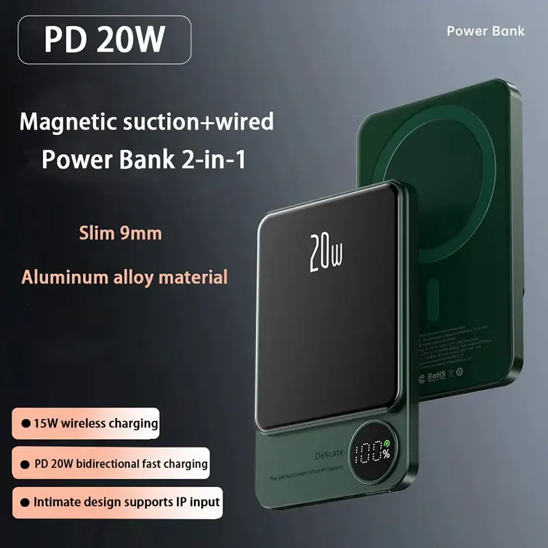 50000mAh Portable Powerbank Type C Fast Charger Wireless Power Bank Magnetic For iPhone 14 13 12 Xiaomi Samsung Magsafe Series
50000mAh Portable Powerbank Type C Fast Charger Wireless Power Bank Magnetic For iPhone 14 13 12 Xiaomi Samsung Magsafe Series