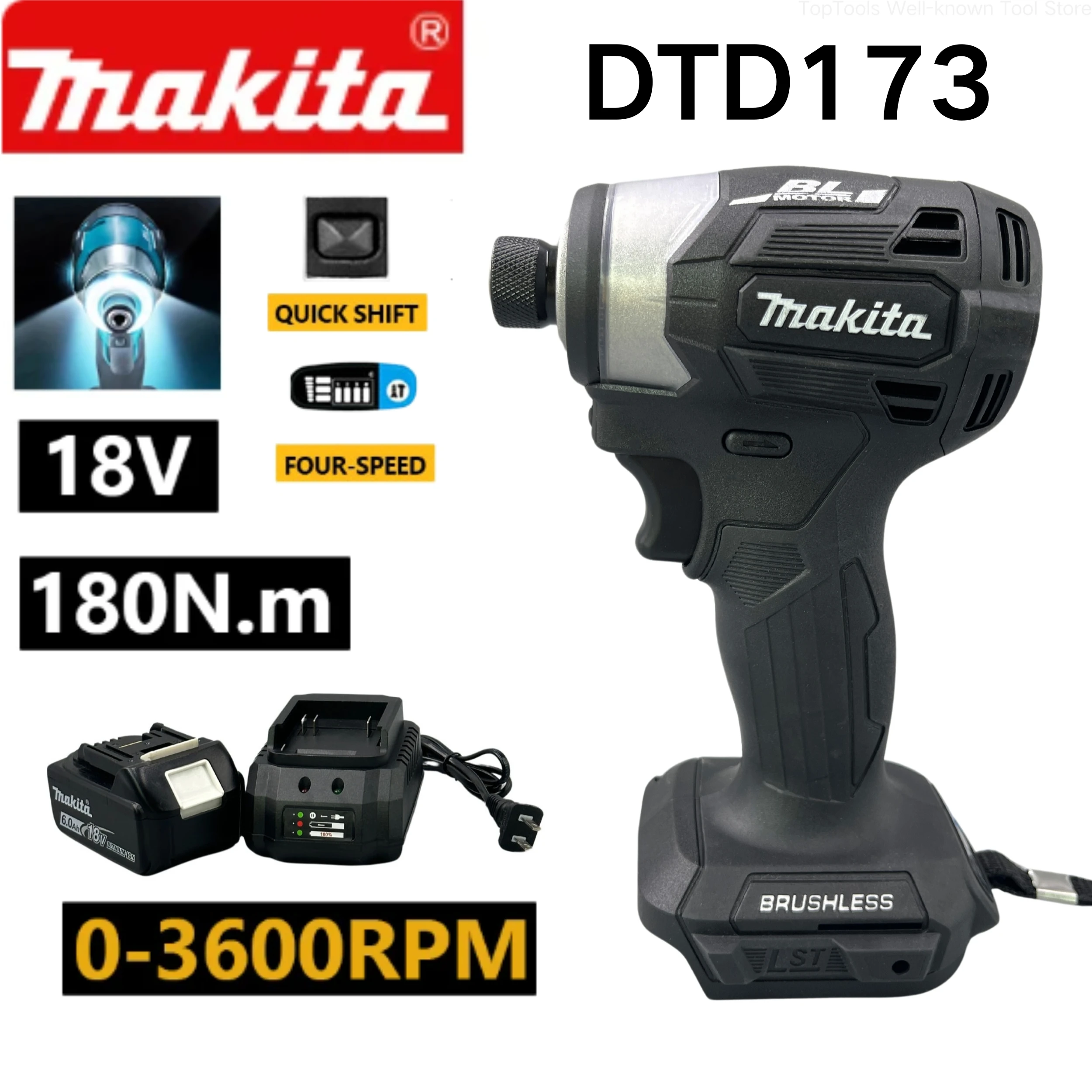 

Makita Black Cordless Screwdriver DTD173 Electric Drill Ce Screw Wireless Drills Power Tool Construction Rechargeable Set