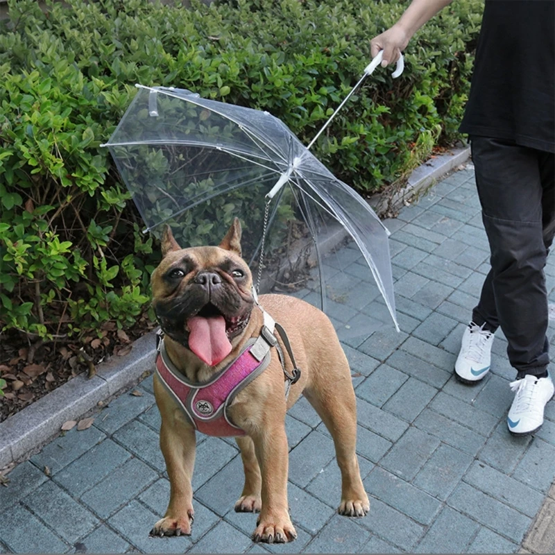 

Dog Umbrella for Small to Medium Dog Pet Umbrella with Leash for Rain or Snowy Day Outdoor Walking Body Protections