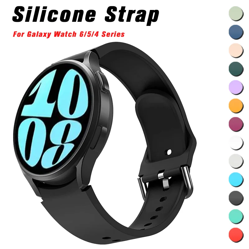 

Силиконовый ремешок для Samsung Galaxy Watch 4/6 Classic 42 мм 43 мм 46 мм 47 мм, браслет для Galaxy Watch 4/5/6 40 мм 44 мм 5Pro 45 мм