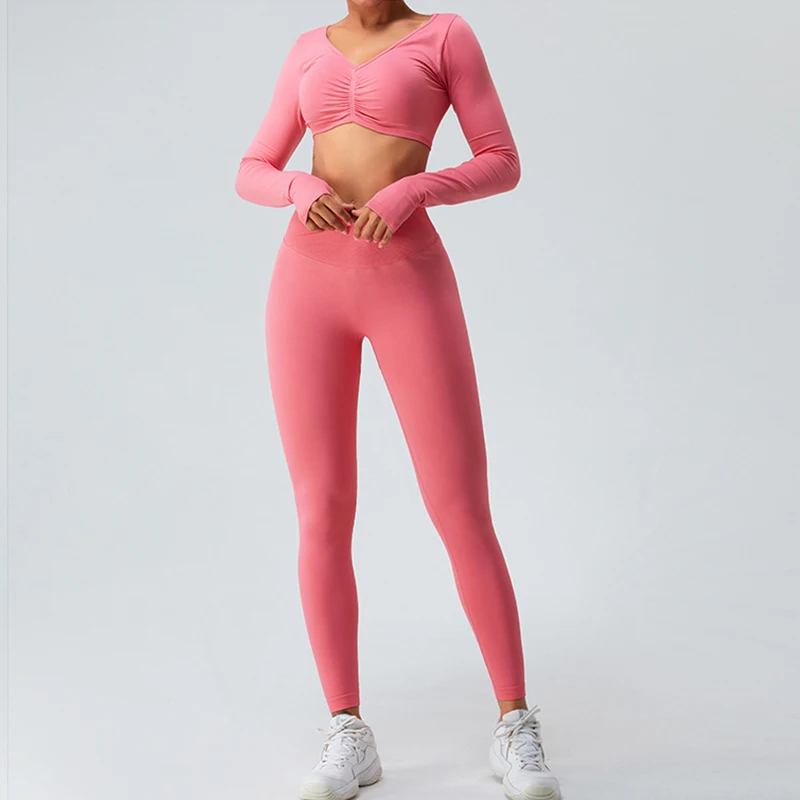 INLUMINE Thumb Buckle Seamless Yoga Clothing For Women Long-Sleeved High-Waist Leggings Gym Running Sports Fitness Clothing Set
INLUMINE Thumb Buckle Seamless Yoga Clothing For Women Long-Sleeved High-Waist Leggings Gym Running Sports Fitness Clothing Set