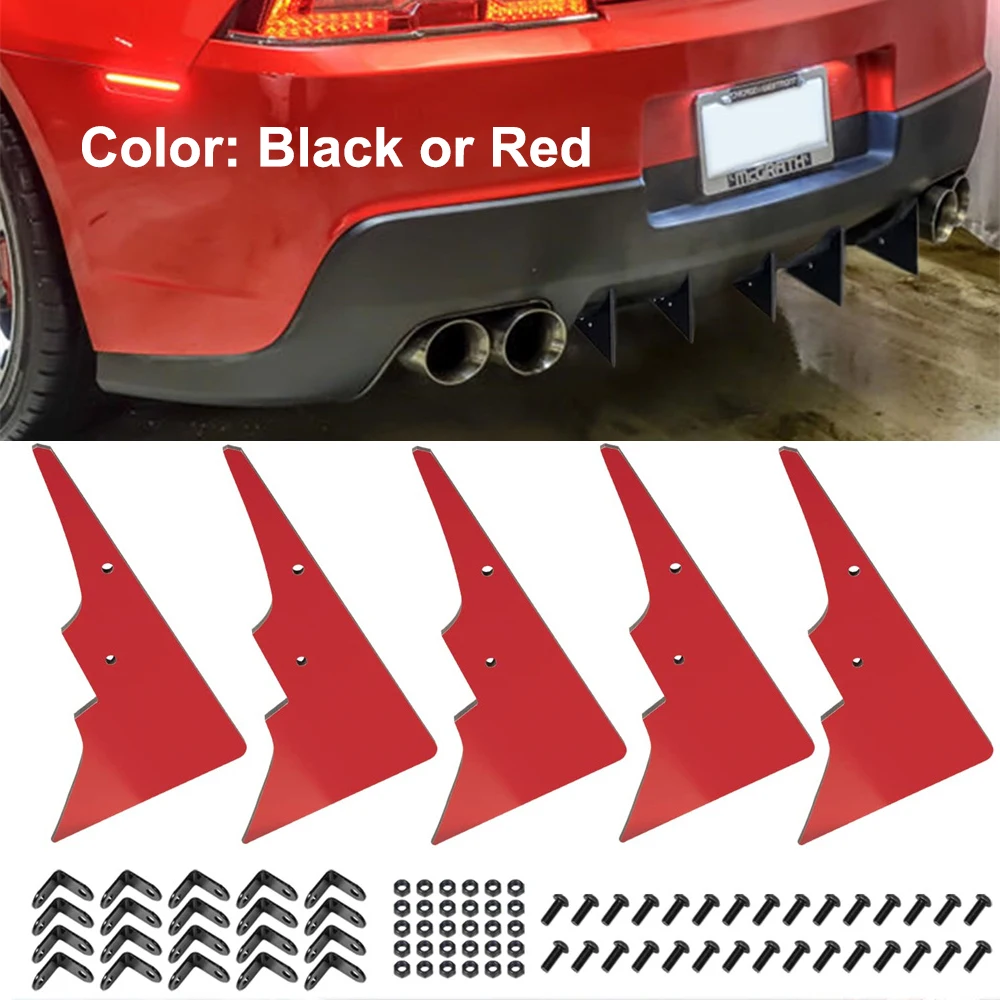 

5 Pins/kit Rear Diffuser Kit for Camaro 5th Gen Rear Diffuser Set, V1 Style Shark Fin Bumper Diffuser Kit Exterior Accessories