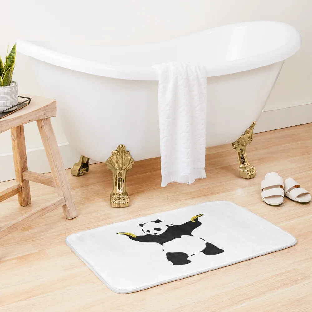 

Bad Panda Stencil Bath Mat DoorFor The Door Household Items Bathroom Absorbent Quick Dry Mat