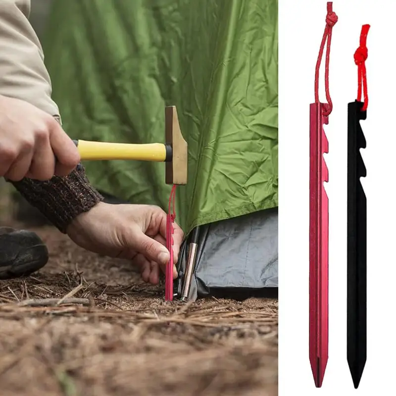 

Ground Anchors for Tents Non-Rust Tri-Angled Peg Design Tent Stakes Sturdy Lightweight Heavy Duty Tent Stakes for Camping Yard