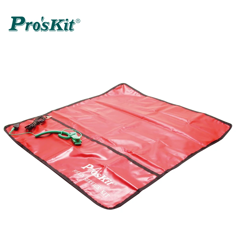 

Pro'skit 8PK-AS07-1 PVC anti-static work table mat tablecloth with 6FT/2M wrist strap and 10FT/3M ground wire field service kit