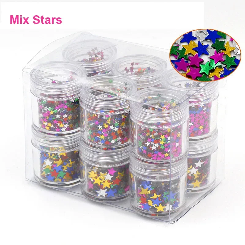 

12 Color Slime Clay DIY Sequins Filler For Clear/Fluffy Slime Supplies Shell Heart Star Dolphin Mud Decoration Toys Accessories