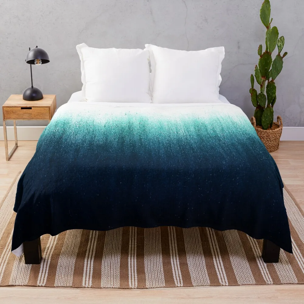 

Teal Ombre Throw Blanket Luxury Thicken Blanket Sofa Throw Blanket Sofa Quilt Soft Bed Blankets