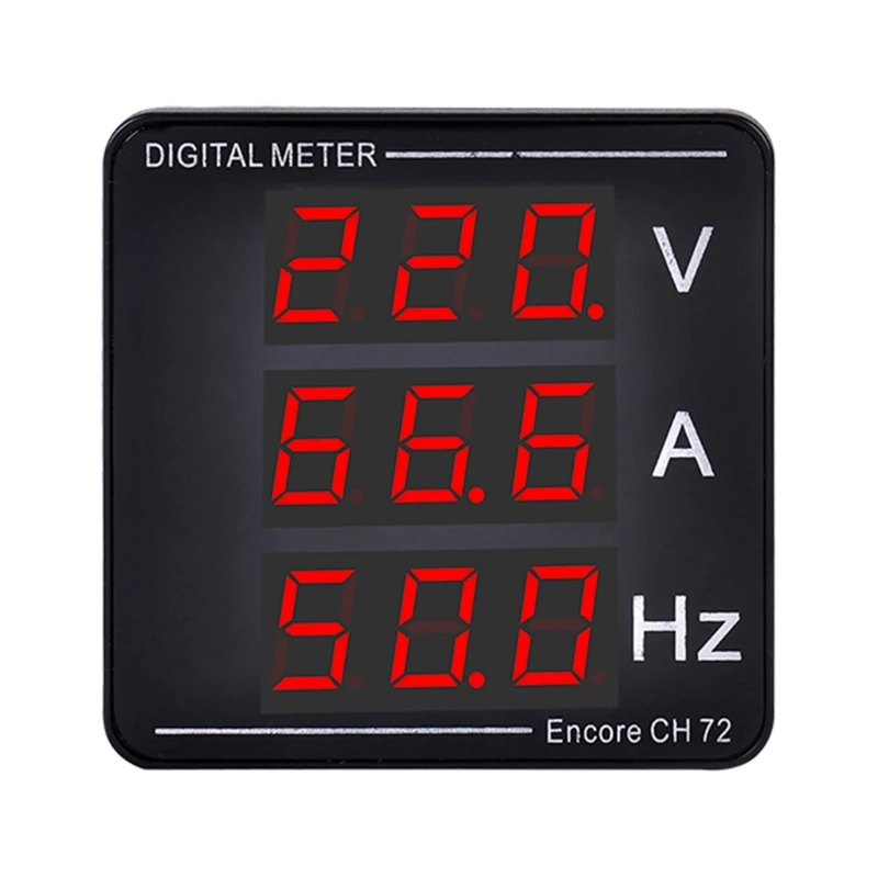

Digital Current Meter Panel Voltmeter Ammeter Frequency Meter LED Display AC50-500V 1-120A Embedded Installation