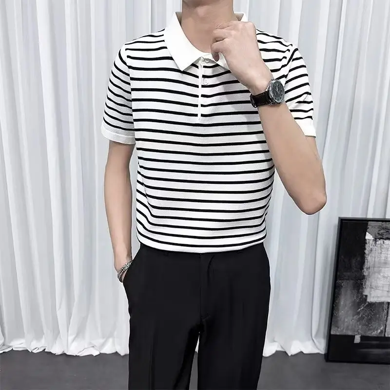 2024 Brand New Men's Stripe Semi-high Collar Men Contrast Color Polo Shirts for Male Short-sleeved Man Polo Shirts Tops Q65
2024 Brand New Men's Stripe Semi-high Collar Men Contrast Color Polo Shirts for Male Short-sleeved Man Polo Shirts Tops Q65
