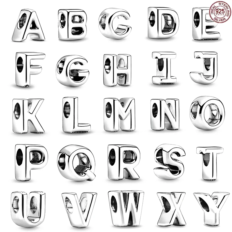 Personalized and Simple 925 Sterling Silver 26 English Letter Charm Beads fit Original Pandora Bracelet Pendant DIY Jewelry
Personalized and Simple 925 Sterling Silver 26 English Letter Charm Beads fit Original Pandora Bracelet Pendant DIY Jewelry