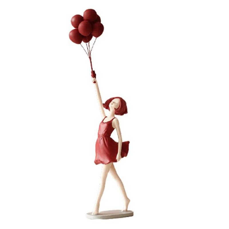 

Creative Balloon Girl Decoration For Home Figure Sculpture Statue Bedroom Desk Ornaments Craft Christmas Gift