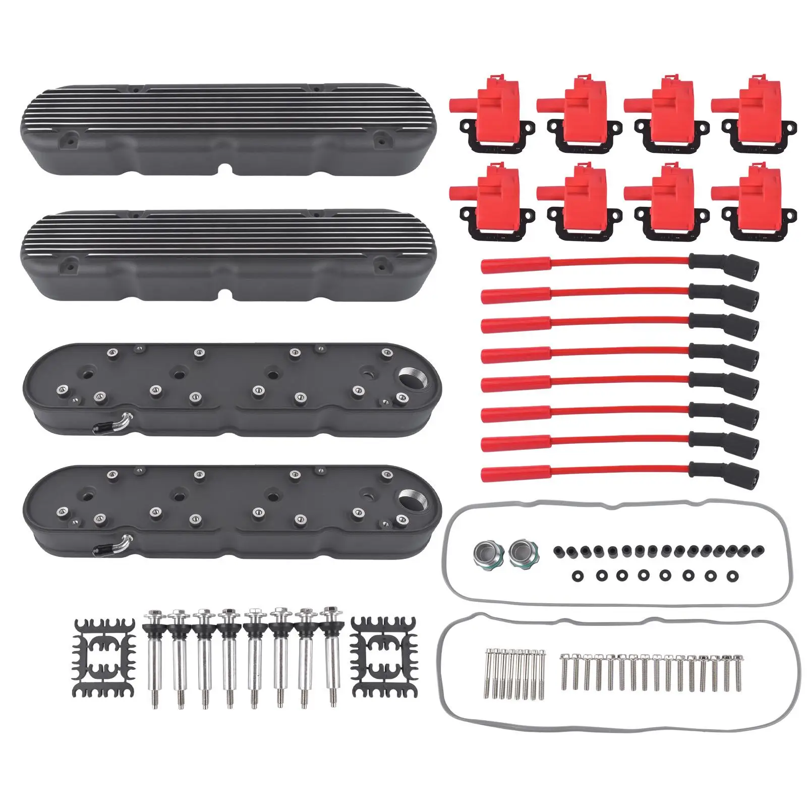 Черные алюминиевые крышки клапанов AP02 с покрытием, подходят для Chevrolet LS3, LS6, LS7, GM JM8082-2 241-182
Черные алюминиевые крышки клапанов AP02 с покрытием, подходят для Chevrolet LS3, LS6, LS7, GM JM8082-2 241-182