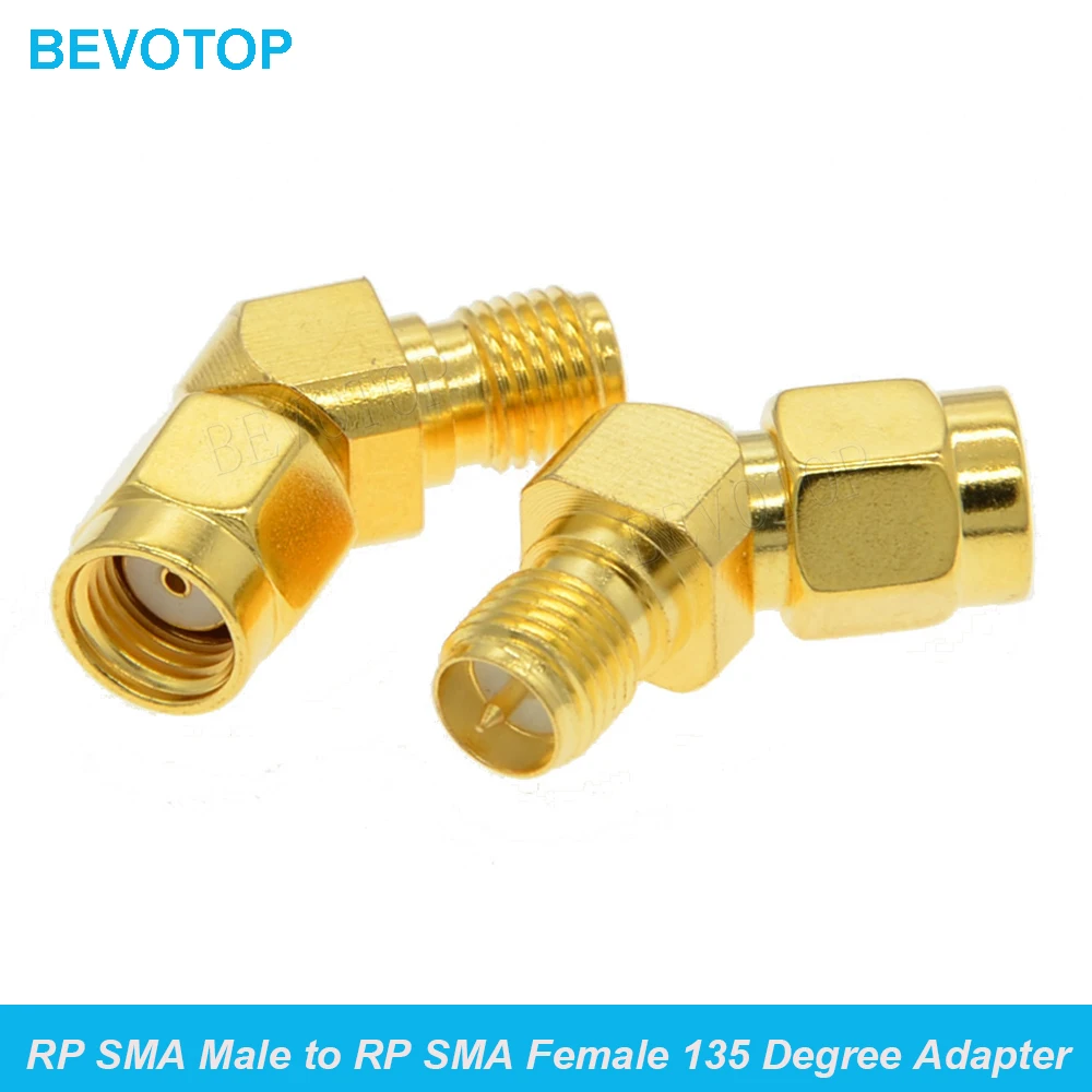 

100PCS/Lot RP SMA Male to RP SMA Female 135 Degrees Adapter for WiFi Antenna SMA RF Coaxial Connector 50 Ohm Wholesales BEVOTOP