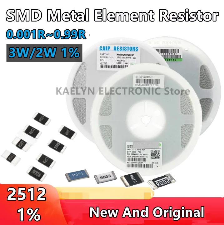 

4000PCS 2512 1% SMD 3W/2W Metal Resistor 0.001R 0.002R 0.004R 0.05R 0.018R 0.1R 0.3R 0.39R 0.33R 0.2R 0.27R 0.24R 0.0012R 0.09R