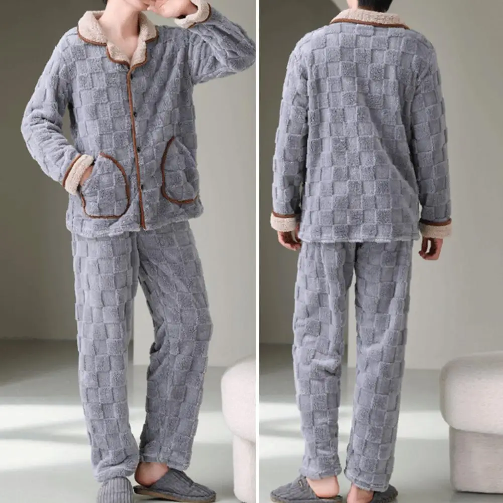Men Loungewear Set Men's Winter Loungewear Set Plush Warm Coat Elastic Waist Pants Cozy Homewear Clothes Men Winter Loungewear
Men Loungewear Set Men's Winter Loungewear Set Plush Warm Coat Elastic Waist Pants Cozy Homewear Clothes Men Winter Loungewear