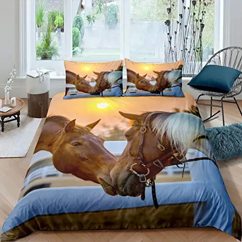 3D Horse Comforter Cover Set Horse Lover in Sunset Print Duvet Cover Animal Theme Bedding Set 3 pcs Soft Polyester Quilt Cover
3D Horse Comforter Cover Set Horse Lover in Sunset Print Duvet Cover Animal Theme Bedding Set 3 pcs Soft Polyester Quilt Cover