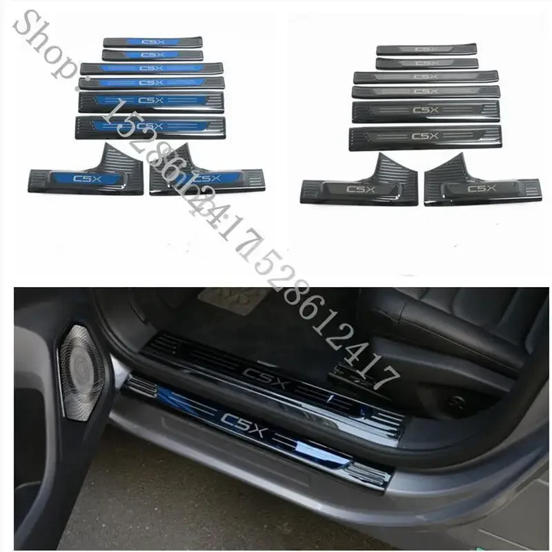 

For Citroen C5X 2021-2023 Stainless Look Garnish Car Door Sill Scuff Plate Welcome Pedal Protection Trim Accessories Styling