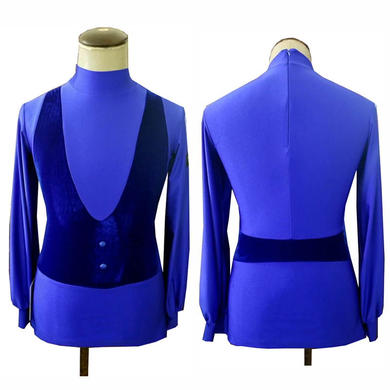 Latin Dance Tops For Male Royal Blue Velvet Long Sleeve Competition Wear ChaCha Performanc Costume Tango Dancewear
Latin Dance Tops For Male Royal Blue Velvet Long Sleeve Competition Wear ChaCha Performanc Costume Tango Dancewear