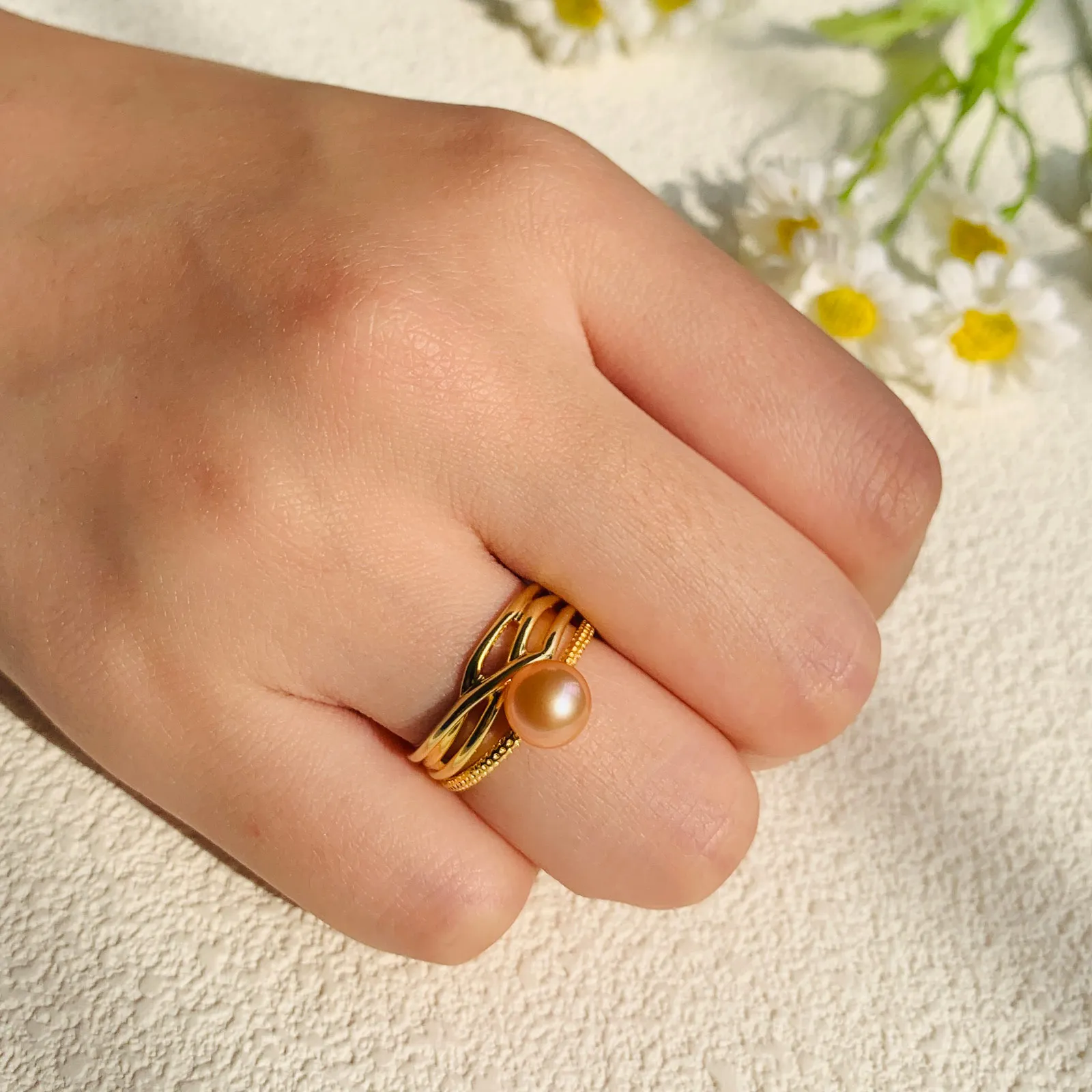 Pearl Ring For Women Sterling Silver 925 Ring Gold Engagement Pearl Jewelry 2024 Charm Adjustable Ring Fashion Gift Wholesale 
Pearl Ring For Women Sterling Silver 925 Ring Gold Engagement Pearl Jewelry 2024 Charm Adjustable Ring Fashion Gift Wholesale