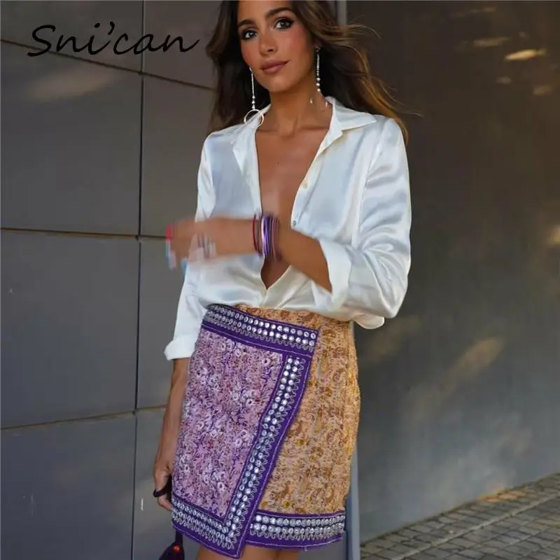 Purple Floral Print Women Skirt Fashion Summer Short Split Asymmetrical Mini Fladas Mujer Jupe Femme Casual Ladies Bottom Snican
Purple Floral Print Women Skirt Fashion Summer Short Split Asymmetrical Mini Fladas Mujer Jupe Femme Casual Ladies Bottom Snican