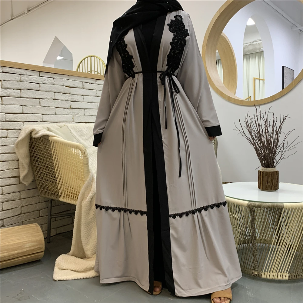 

Fashion Muslim Women Abayas Open Cardigan Maxi Dress Turkey Arab Dubai Kaftan Islam Kimono Robe Jalabiya Caftan Ramadan Eid Gown