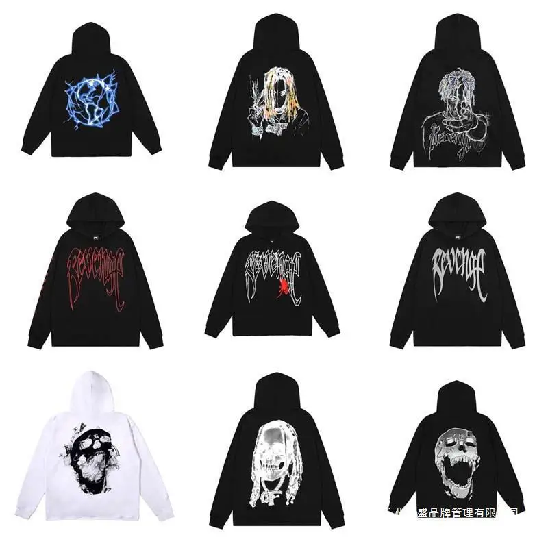 

Street Revenge Embroidered Small Label Smoke Skull Paradise Printed Hoodie Hoodie Hoodie Autumn/Winter