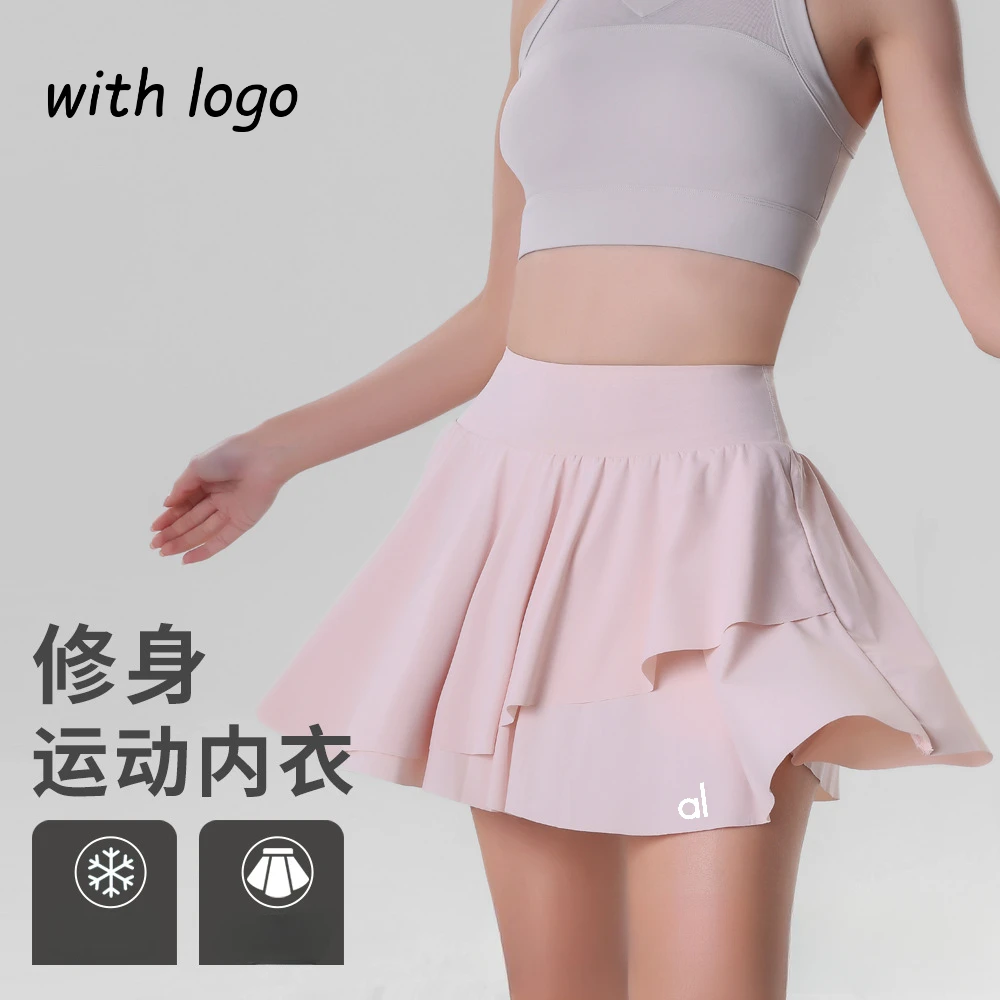 

AL Yoga Short Skirt Women Golf Skirt Anti Expose Fitness Shorts High Waist Lifting Hips Breathable Sports Running Skirt Yoga Gym