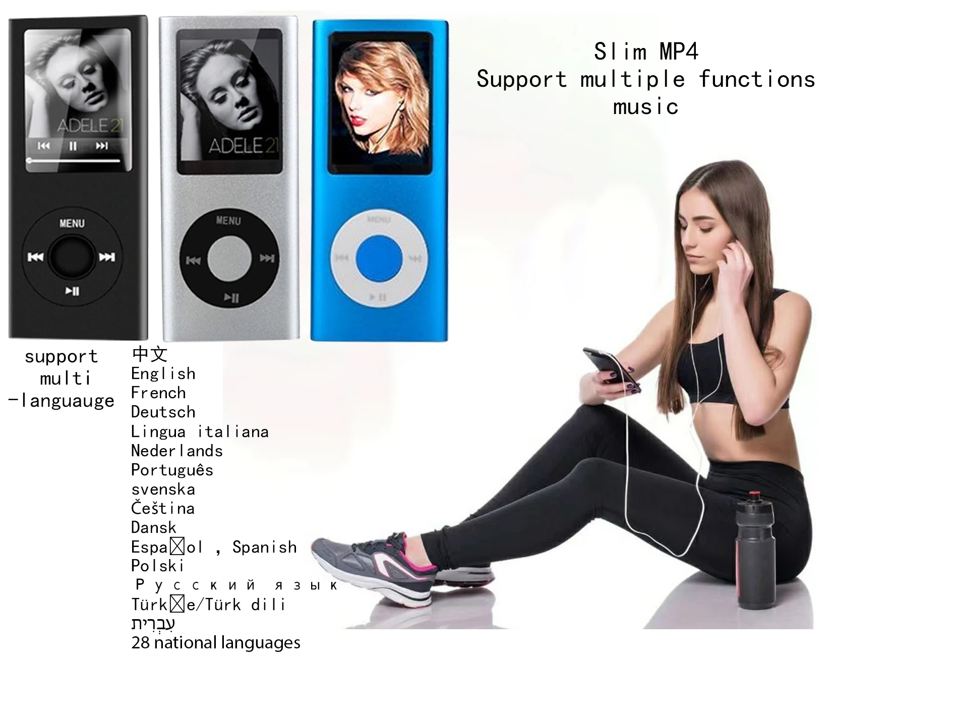 

Sports Cute MP3 Mp4 FM Radio Player Portable 1.8 Inch LCD Screen Support Music Video Media iPod Style Holiday Gift Wholesale