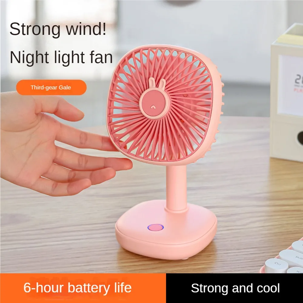 

Desktop Pocket Fans With Atmosphere Lights Portable Office Electric Fan Air Conditioning Portable Mini Fan Usb Charging Safety